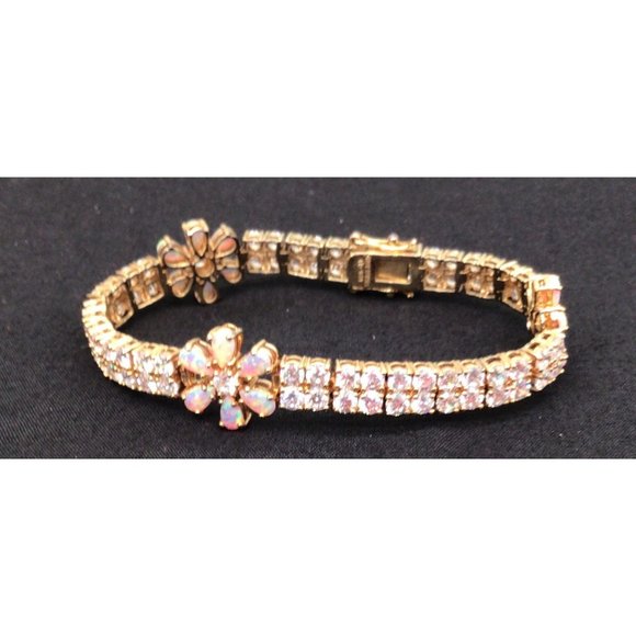 Sterling Silver Bracelet with Opals
